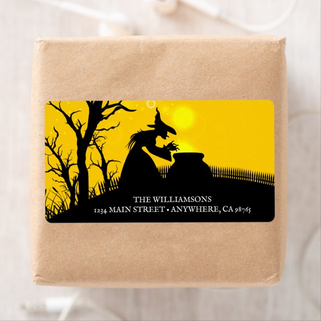 Wicked Witch Silhouette Halloween Returadress Fraktsedel (Insitu)