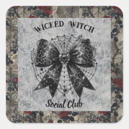 Wicked Witch Social Klubb Coquette Fyrkantigt Klistermärke