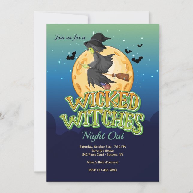 Wicked Witches Halloween fest Inbjudningar (Framsida)