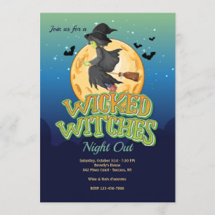 Wicked Witches Halloween fest Inbjudningar