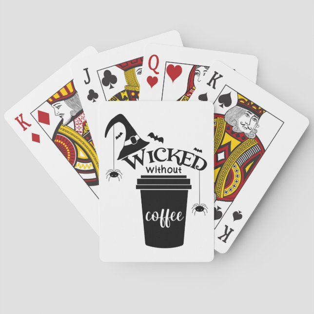 Wicked Without Coffee – Funny Witchy Coffee Lover  Casinokort (Baksidan)