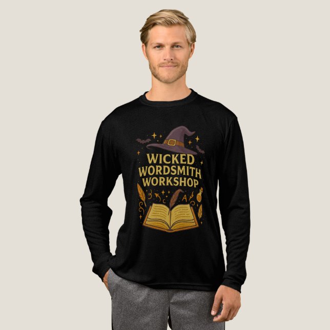Wicked Wordsmith Workshop Writer Teacher Halloween T Shirt (Hel framsida)