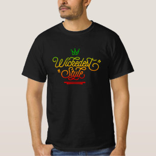 Wickedest Stil Rasta Färg Reggae T-Shirt