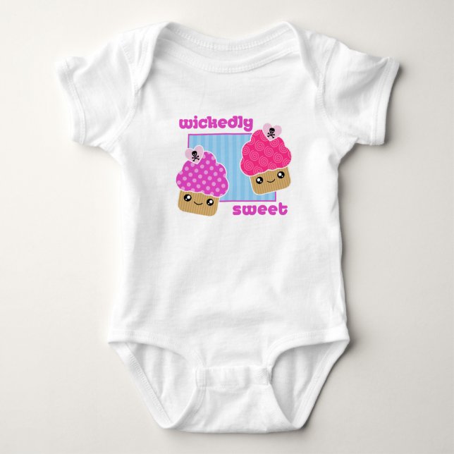 Wickedly söt Kawaii muffinsbaby T-shirt (Framsida)