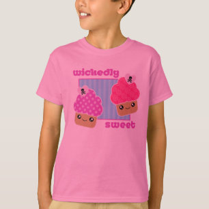 Wickedly söt T-tröja för Kawaii muffinsrosor Tröja