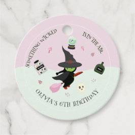 Wickent Cute Grönt Witch Halloween Birthday Gåvor Etiketter