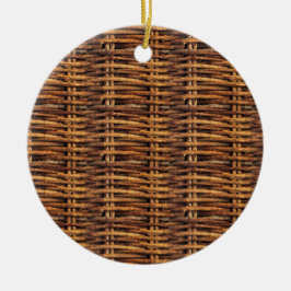 Wicker Basket Mönster Julgransprydnad Keramik