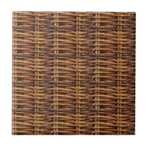 Wicker Basket Mönster Kakelplatta