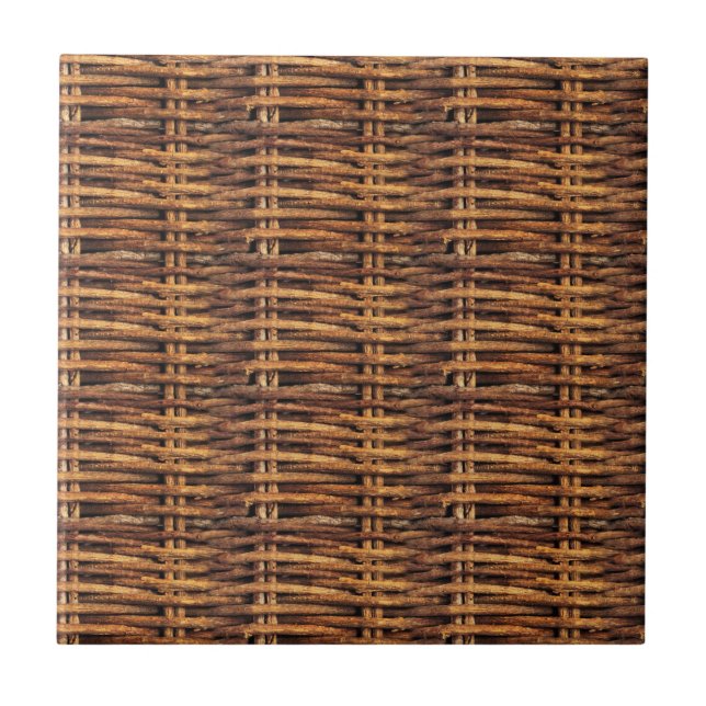 Wicker Basket Mönster Kakelplatta (Framsidan)