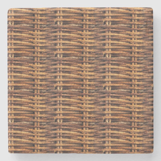 Wicker Basket Mönster Stenunderlägg (Framsidan)
