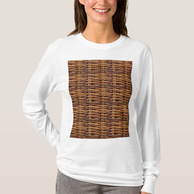 Wicker Basket Mönster T Shirt (Framsida)