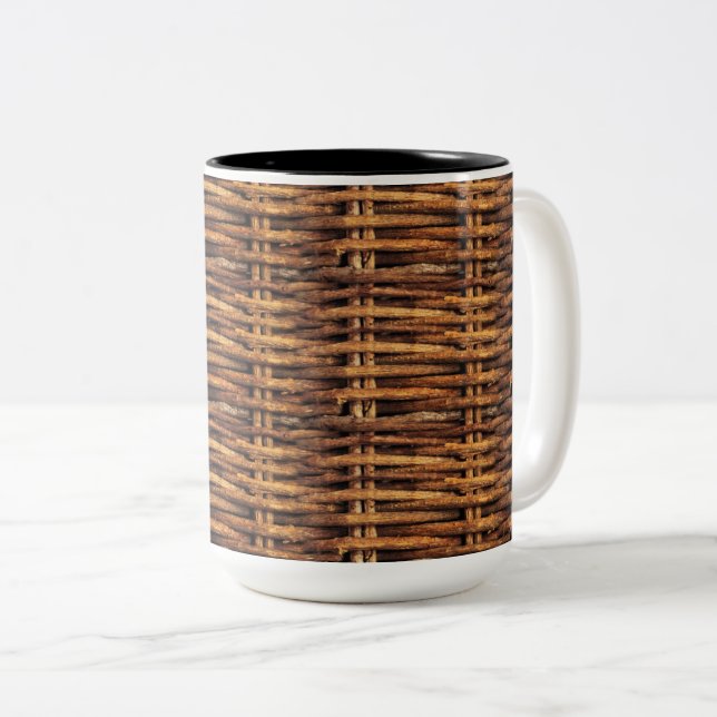Wicker Basket Mönster Två-Tonad Mugg (Framsida höger)