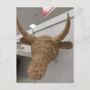 Wicker Cow Vykort