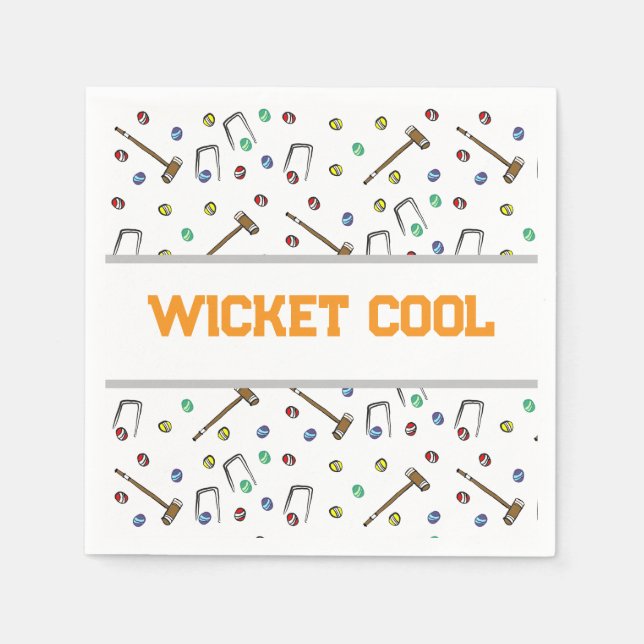 Wicket Coola Croquet Birthday Cute Garden Party Pappersservett (Framsidan)
