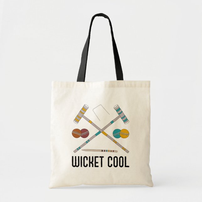 Wicket Coola Funny Croquet Players ( krokvetspelar Tygkasse (Framsidan)