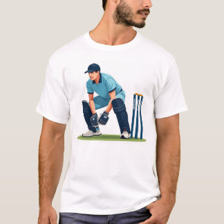 Wicket-innehavare i aktion för att fånga cricket B T Shirt