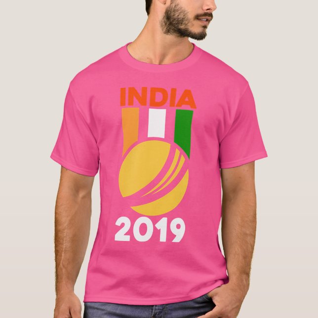 Wicket och Boll India Cricket Team 2019 Cricket Je T Shirt (Framsida)