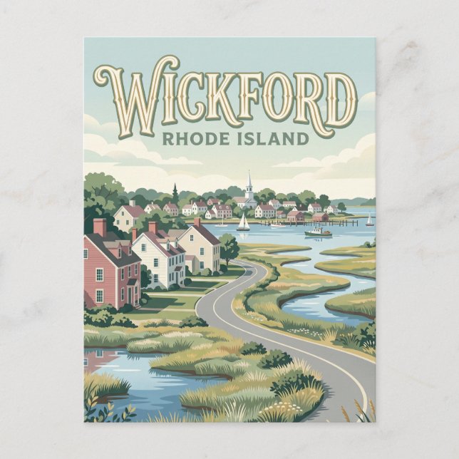 Wickford Village Rhode Island Vykort (Framsida)