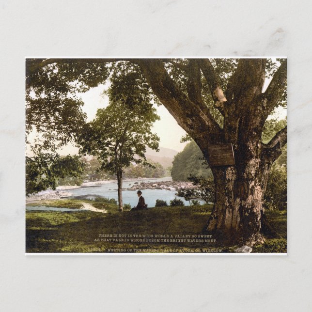 Wicklow Ireland, Thomas Moore Avoca dikt Vykort (Framsida)