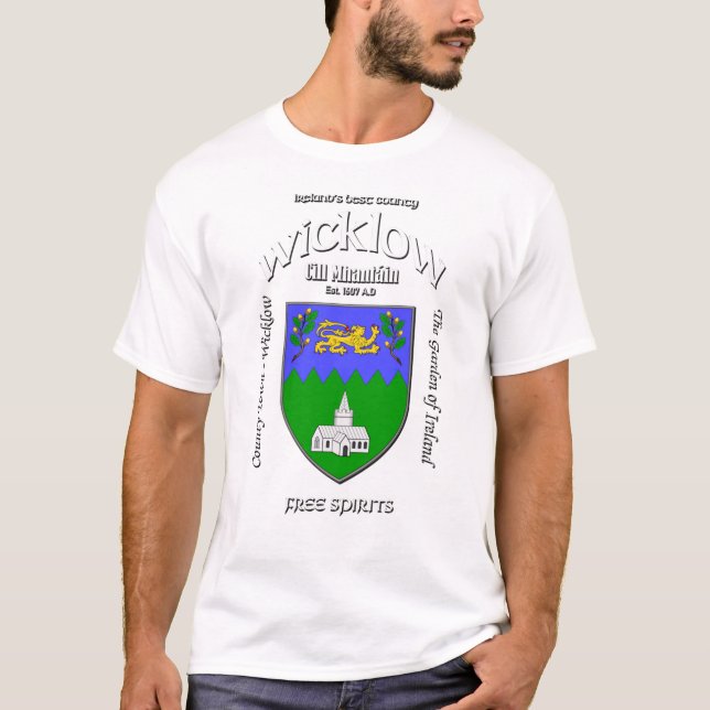 Wicklow Ireland Vapensköld T-Shirt (Framsida)