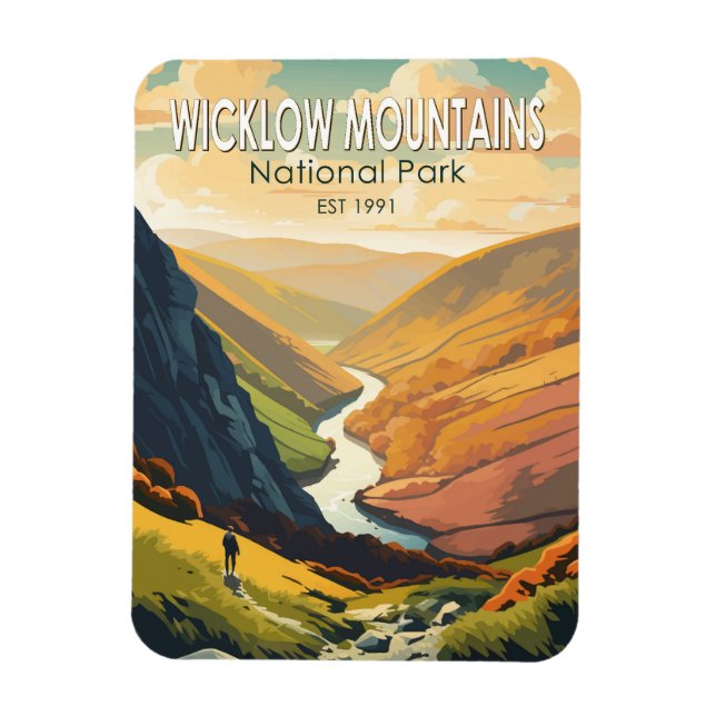 Wicklow Mountains National Park Ireland Travel Art Magnet (Vertikal)