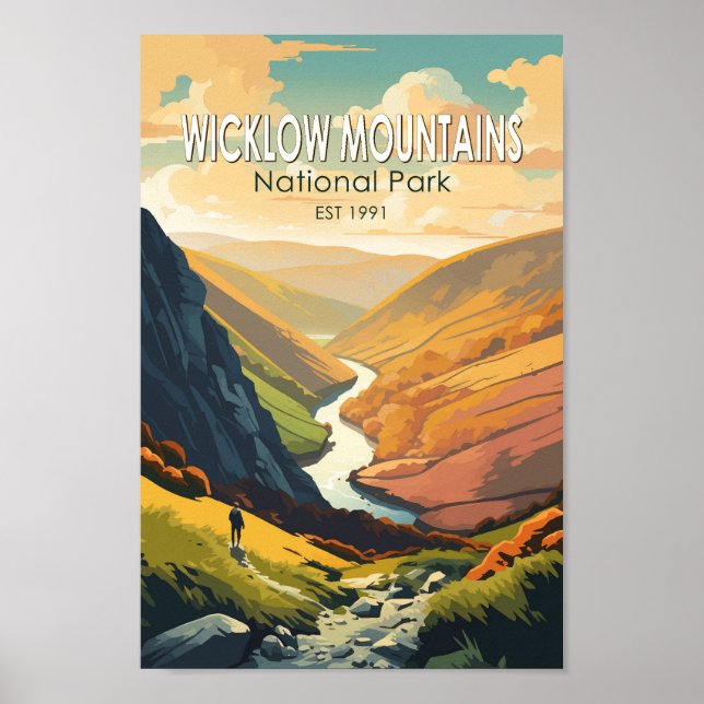Wicklow Mountains National Park Ireland Travel Art Poster (Framsidan)