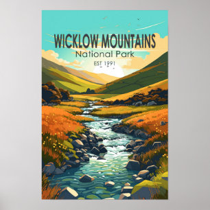 Wicklow Mountains Nationalpark Irland Flod Konst Poster
