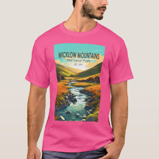 Wicklow Mountas nationalpark River Travel Art V T Shirt