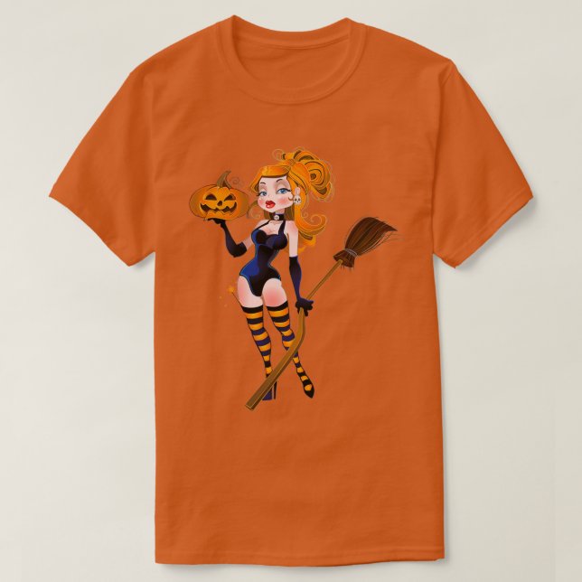 Wickly Wicked Halloween Witch T Shirt (Design framsida)