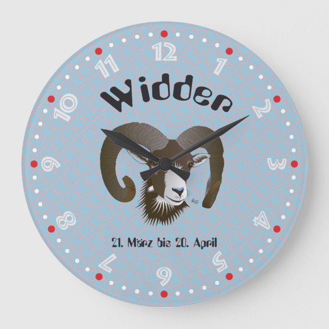 Widder 21. März bis 20. April Uhr Stor Klocka (Framsida)