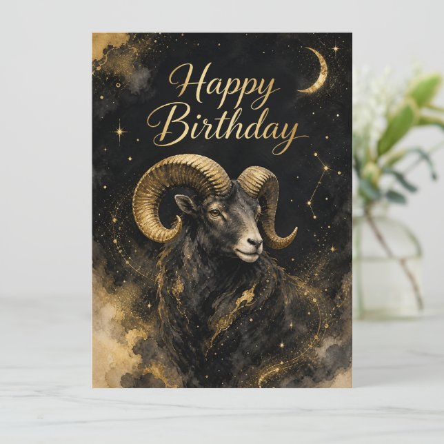 Widder Happy Birthday Sternzeichen Design (Stående Fram)