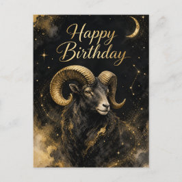 Widder Happy Birthday Sternzeichen Design Vykort