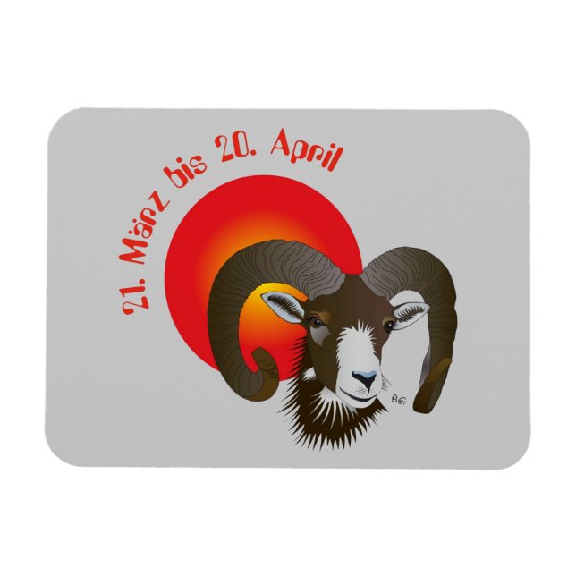 Widder - Sternzeichen Premium Flexi Magnet (Horisontell)