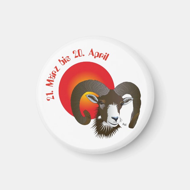 Widder - Tierkreiszeichen Magnet (Framsidan)