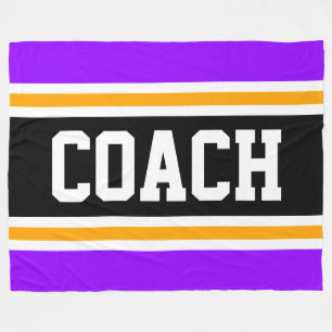 Wide Athletic Lila Black COACH Tävla Rand Fleecefilt