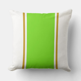 Wide Bright Lime Green Brown Tävla White Rand Kudde