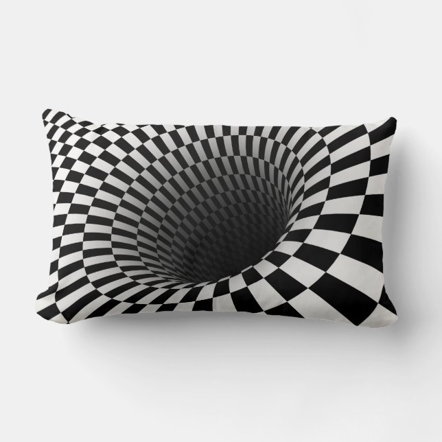 WIDE CHECKERED VORTEX Optical Illusion Lumbarkudde (Framsida)