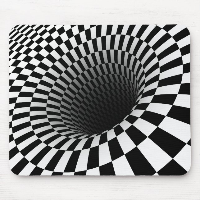 WIDE CHECKERED VORTEX Optical Illusion Musmatta (Framsidan)