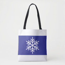 Wide Deep Blue White Rand Alpine Snowflake Tygkasse