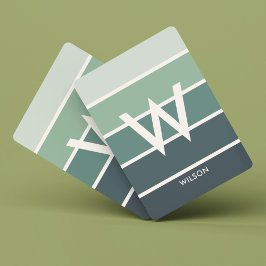 Wide Deep Grönt Gradient Stripe - personligt monog Casinokort