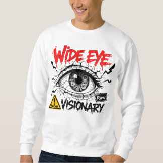 Wide Eye Visionary Raw Streetwear Graphic Lång Ärmad Tröja