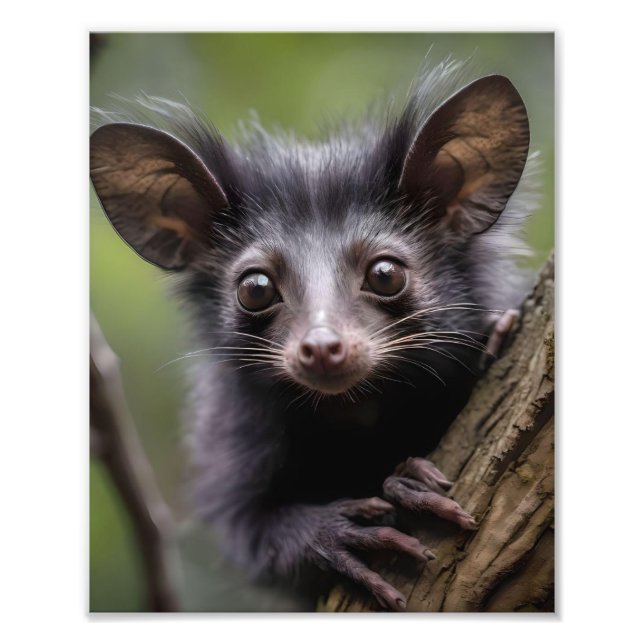 Wide Eyed Aye Aye i A Träd, Fototryck (Framsidan)
