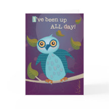Wide Eyed Uggla i Moonlight Greeting Card