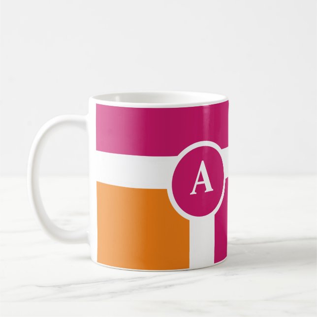 Wide Feminine Rand med enkelt monogram Kaffemugg (Vänster)