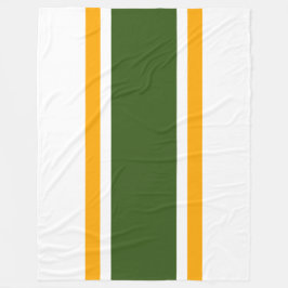 Wide Forest Grönt Gult Tävla Rand on White Fleecefilt