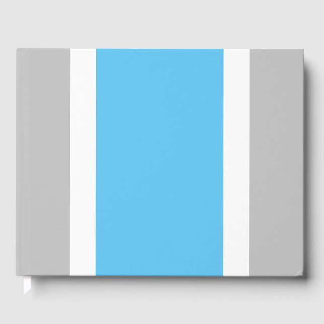 Wide Himlar Blue White Tävla Rand på lätt Grått Gästböcker (Framsida)