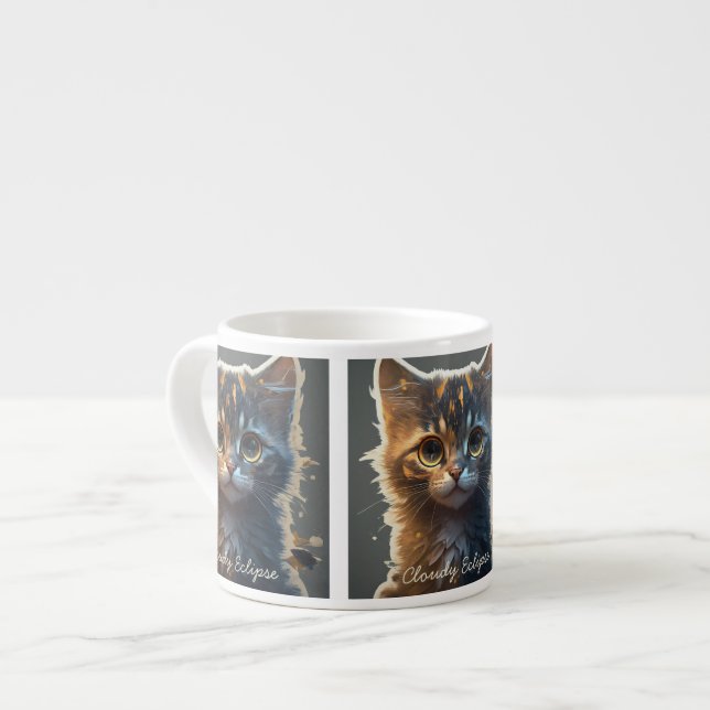 Wide Öga Tortoiseshell Kitten Specialty Mugg Espressomugg (Framsida vänster)