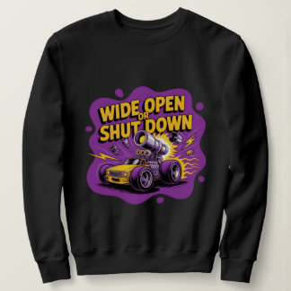 Wide Open Eller Stäng Av Rolig Dragracing T-Shirt