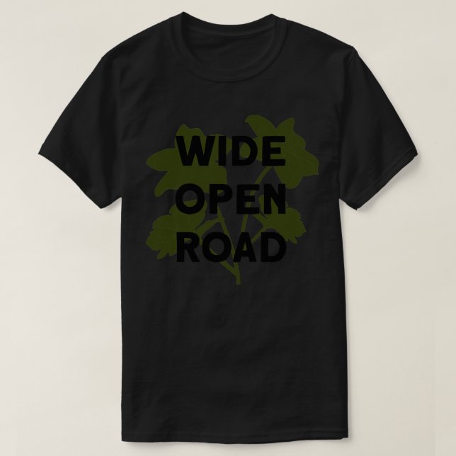 Wide Open Road-grönt svart T Shirt (Design framsida)