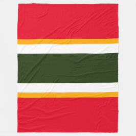 Wide Red Forest Grönt White Gult Tävla Rand Fleecefilt